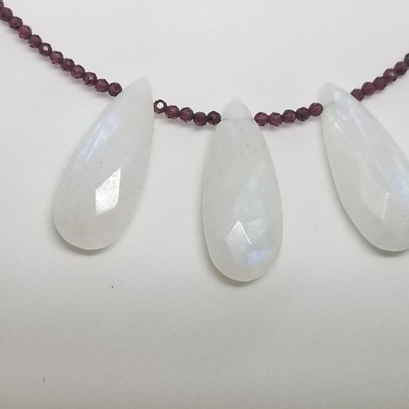 Moonstone And Ruby Necklace - Picture 3 of 3